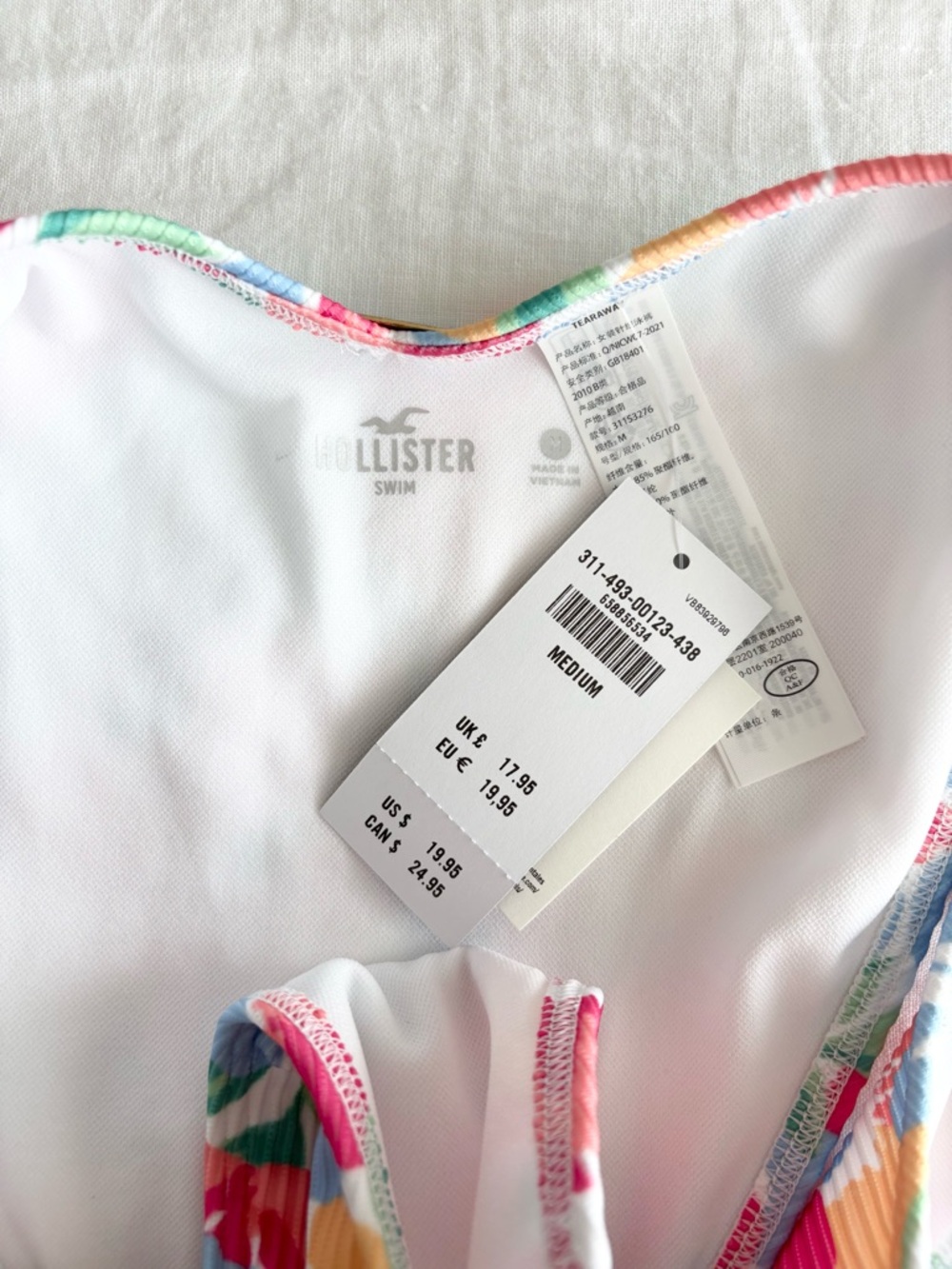 Hollister Floral Ribbed Bikini Set in Pink, Blue, Green, Yellow - Picture 4 of 9